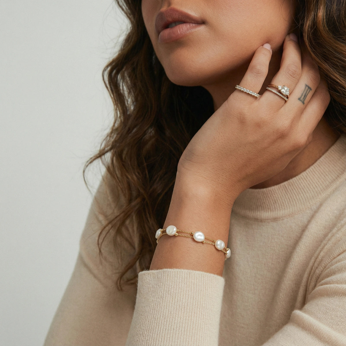 Barock-Perlen Geschichtetes Armband